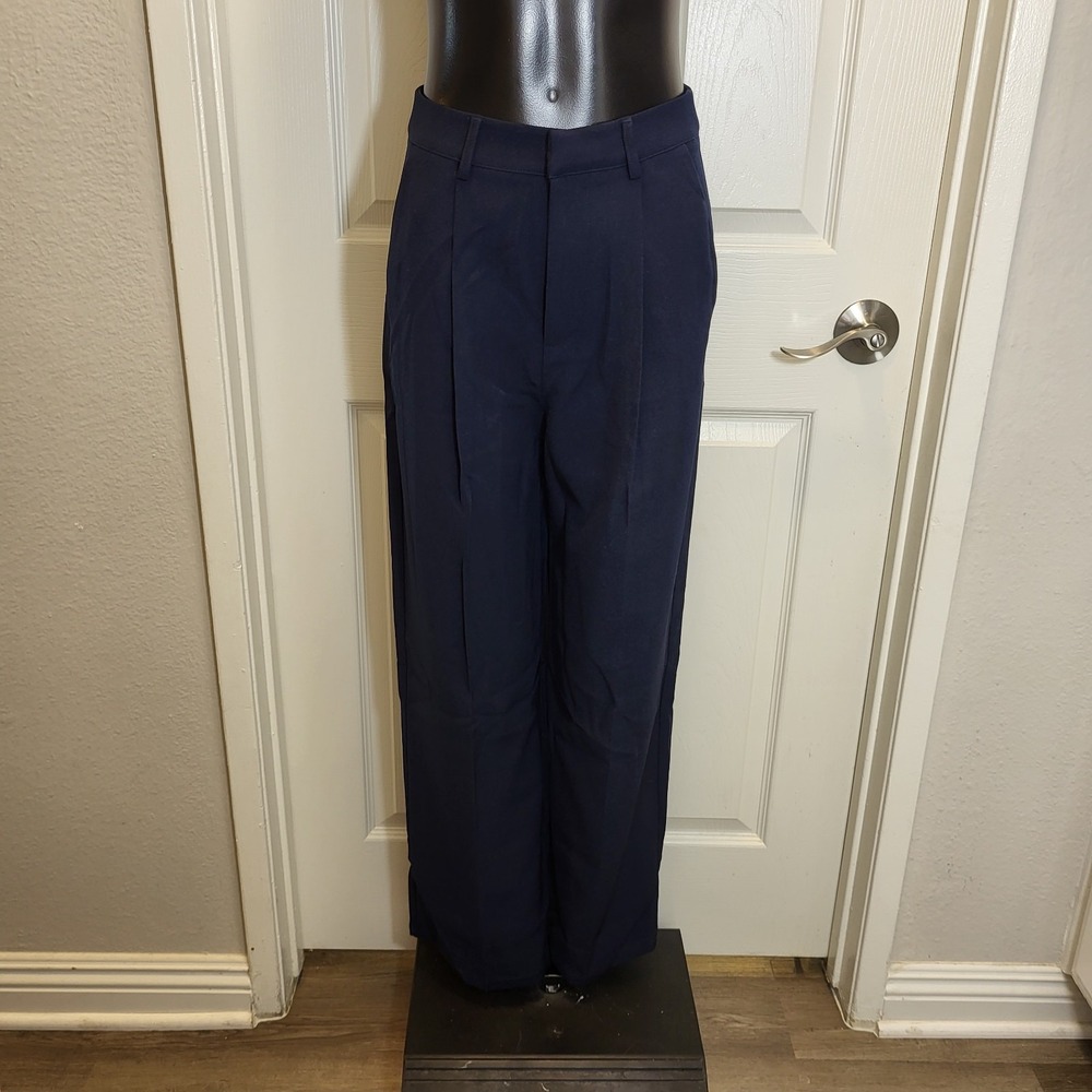 Cider Women's Wide Leg Drees Pants Dark Navy Blue Size Small-Brand New!